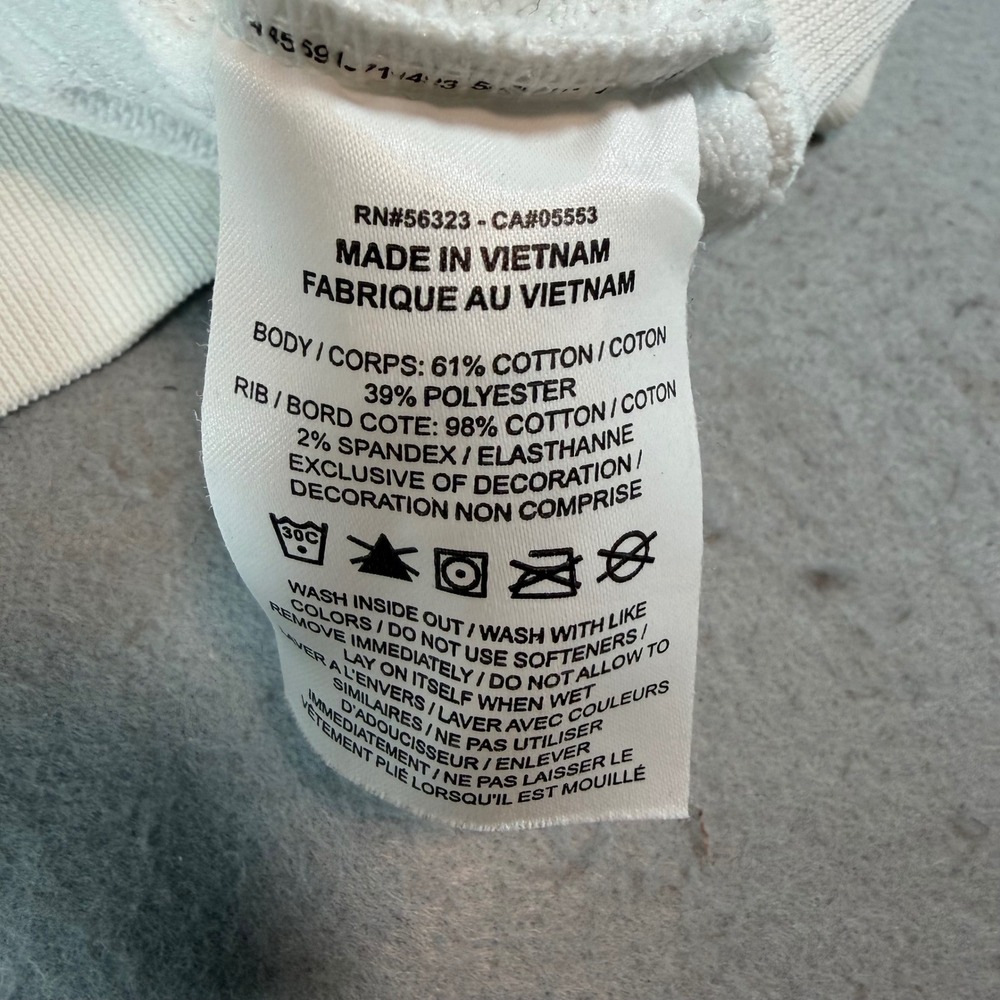 Nike Dri-FIT Cropped Sweatshirt Cream Lattice Shoulder Pullover Womens M - Picture 5 of 9